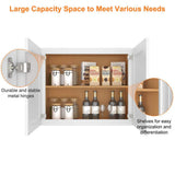 HOMEIBRO 36 in. W x 12 in. D x 24 in. H in Shaker White Plywood Ready to Assemble Wall Cabinet 2-Doors 1-Shelf Kitchen Cabinet