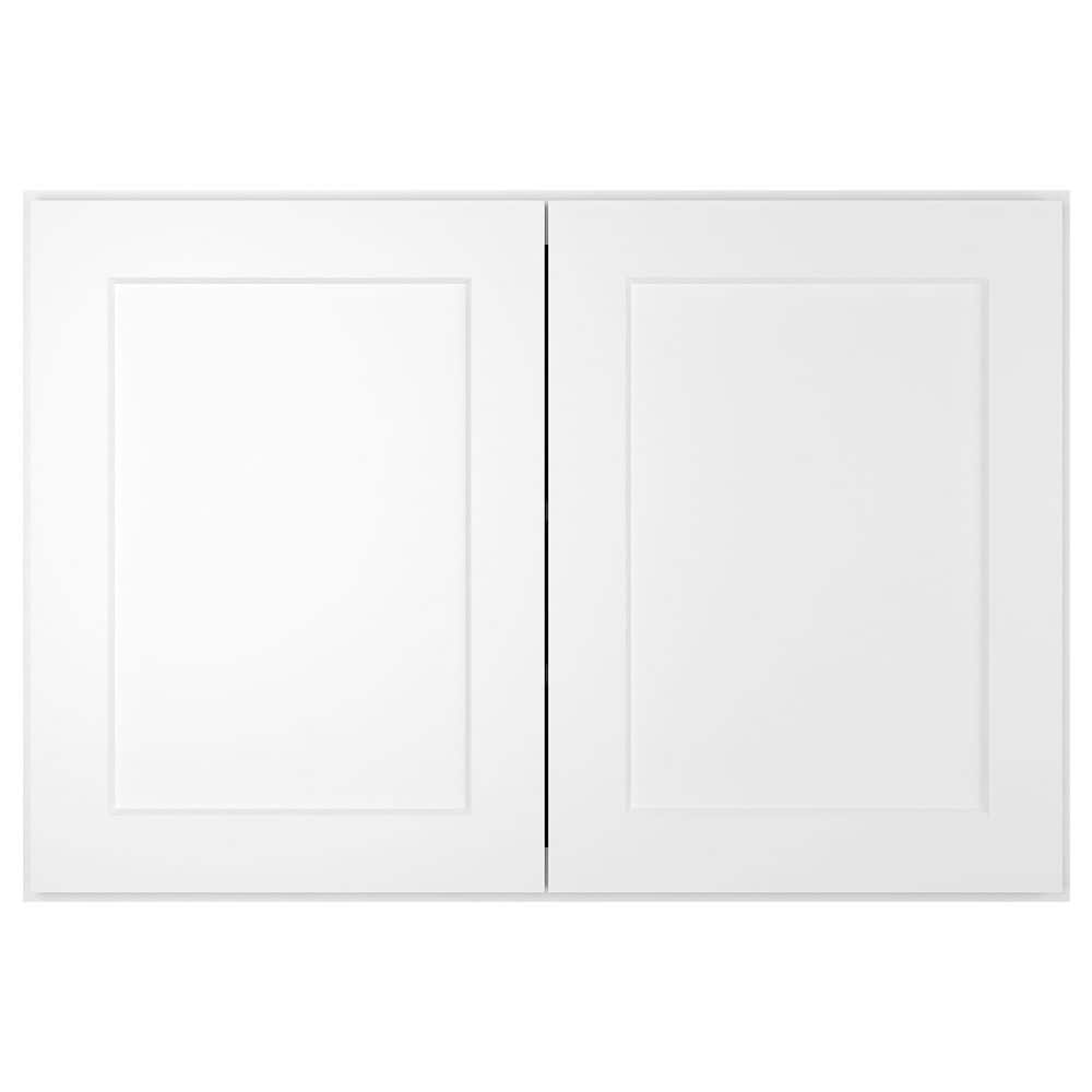 HOMEIBRO 36 in. W x 12 in. D x 24 in. H in Shaker White Plywood Ready to Assemble Wall Cabinet 2-Doors 1-Shelf Kitchen Cabinet