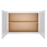 HOMEIBRO 36 in. W x 12 in. D x 24 in. H in Shaker White Plywood Ready to Assemble Wall Cabinet 2-Doors 1-Shelf Kitchen Cabinet