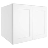 HOMEIBRO 30-in. W x 24-in. D x 24-in. H in Shaker White Plywood Ready to Assemble Wall Bridge Kitchen Cabinet with 2 Doors
