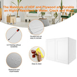 HOMEIBRO 30-in. W x 24-in. D x 24-in. H in Shaker White Plywood Ready to Assemble Wall Bridge Kitchen Cabinet with 2 Doors