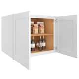 HOMEIBRO 30-in. W x 24-in. D x 24-in. H in Shaker White Plywood Ready to Assemble Wall Bridge Kitchen Cabinet with 2 Doors