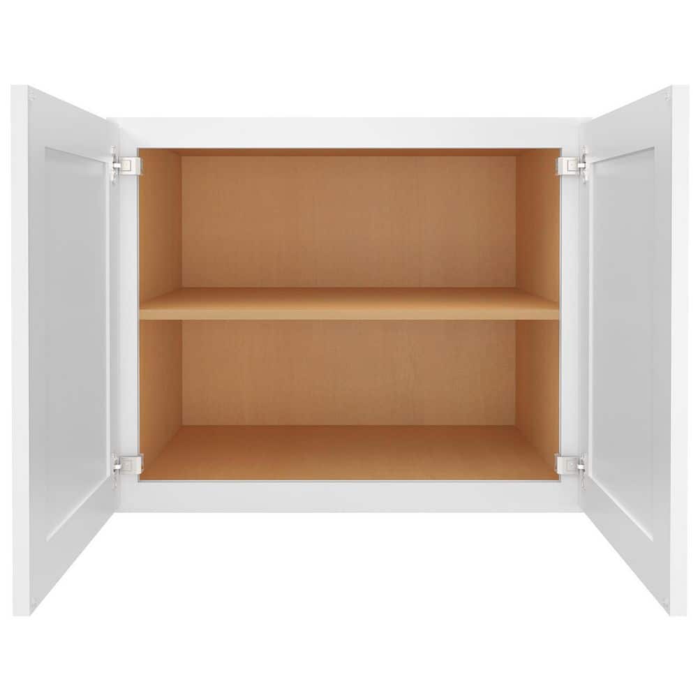 HOMEIBRO 30-in. W x 24-in. D x 24-in. H in Shaker White Plywood Ready to Assemble Wall Bridge Kitchen Cabinet with 2 Doors