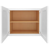 HOMEIBRO 30-in. W x 24-in. D x 24-in. H in Shaker White Plywood Ready to Assemble Wall Bridge Kitchen Cabinet with 2 Doors