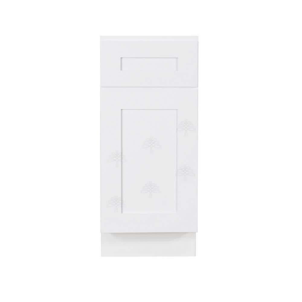 LIFEART CABINETRY Lancaster White Plywood Shaker Stock Assembled Base Kitchen Cabinet 12 in. W x 34.5 in. H x 24 in. D
