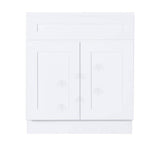 LIFEART CABINETRY Lancaster White Plywood Shaker Stock Assembled Base Kitchen Cabinet 24 in. W x 34.5 in. H x 24 in. D