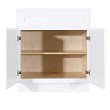 LIFEART CABINETRY Lancaster White Plywood Shaker Stock Assembled Base Kitchen Cabinet 24 in. W x 34.5 in. H x 24 in. D
