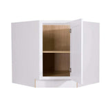 LIFEART CABINETRY Lancaster White Plywood Shaker Stock Assembled Base Diagonal Kitchen Cabinet 36 in. W x 34.5 in. H x 24 in. D