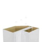 LIFEART CABINETRY Lancaster White Plywood Shaker Stock Assembled Base Lazy Susan Kitchen Cabinet 36 in. W x 34.5 in. H x 24 in. D