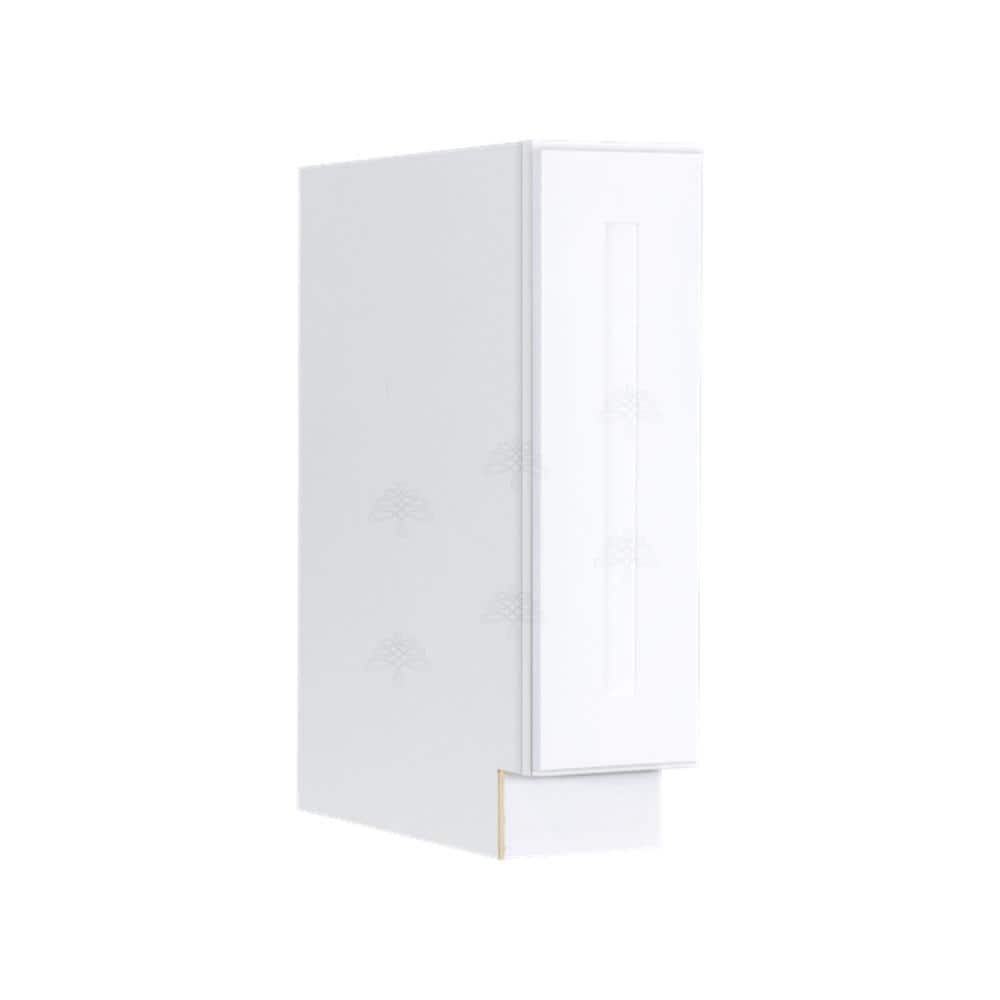LIFEART CABINETRY Lancaster White Plywood Shaker Stock Assembled Base Spice Rack Kitchen Cabinet 9 in. W x 34.5 in. H x 24 in. D