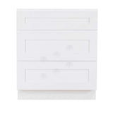 LIFEART CABINETRY Lancaster White Plywood Shaker Stock Assembled Base Drawer Kitchen Cabinet 24 in. W x 34.5 in. H x 24 in. D