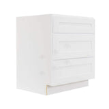 LIFEART CABINETRY Lancaster White Plywood Shaker Stock Assembled Base Drawer Kitchen Cabinet 24 in. W x 34.5 in. H x 24 in. D