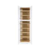 LIFEART CABINETRY Lancaster White Plywood Shaker Stock Assembled Tall Pantry Kitchen Cabinet 24 in. W x 90 in. H x 27 in. D
