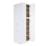 LIFEART CABINETRY Lancaster White Plywood Shaker Stock Assembled Tall Pantry Kitchen Cabinet 30 in. W x 96 in. H x 27 in. D