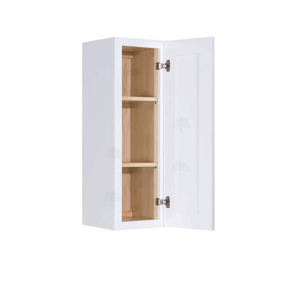 LIFEART CABINETRY Lancaster White Plywood Shaker Stock Assembled Wall Kitchen Cabinet 9 in. W x 36 in. H x 12 in. D