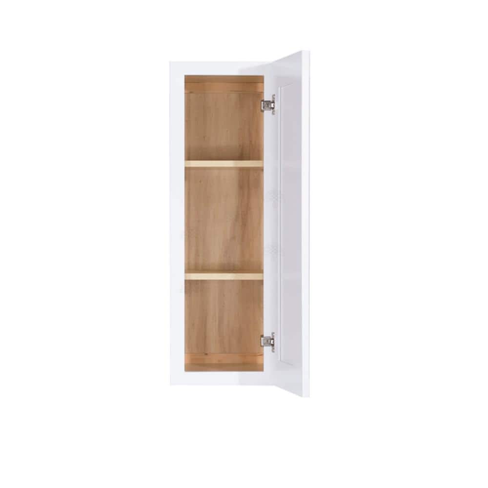 LIFEART CABINETRY Lancaster White Plywood Shaker Stock Assembled Wall Kitchen Cabinet 9 in. W x 36 in. H x 12 in. D