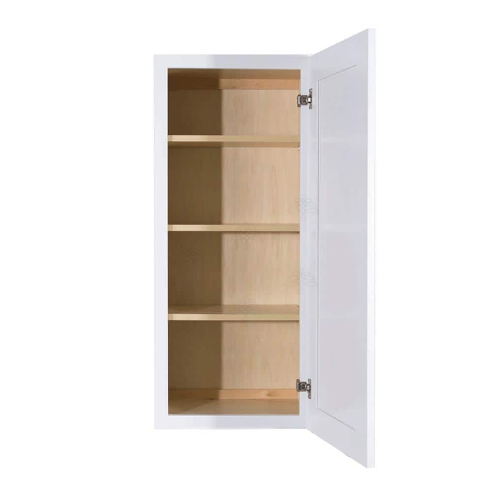 LIFEART CABINETRY Lancaster White Plywood Shaker Stock Assembled Wall Kitchen Cabinet 18 in. W x 42 in. H x 12 in. D