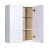 LIFEART CABINETRY Lancaster White Plywood Shaker Stock Assembled Wall Kitchen Cabinet 30 in. W x 30 in. H x 12 in. D