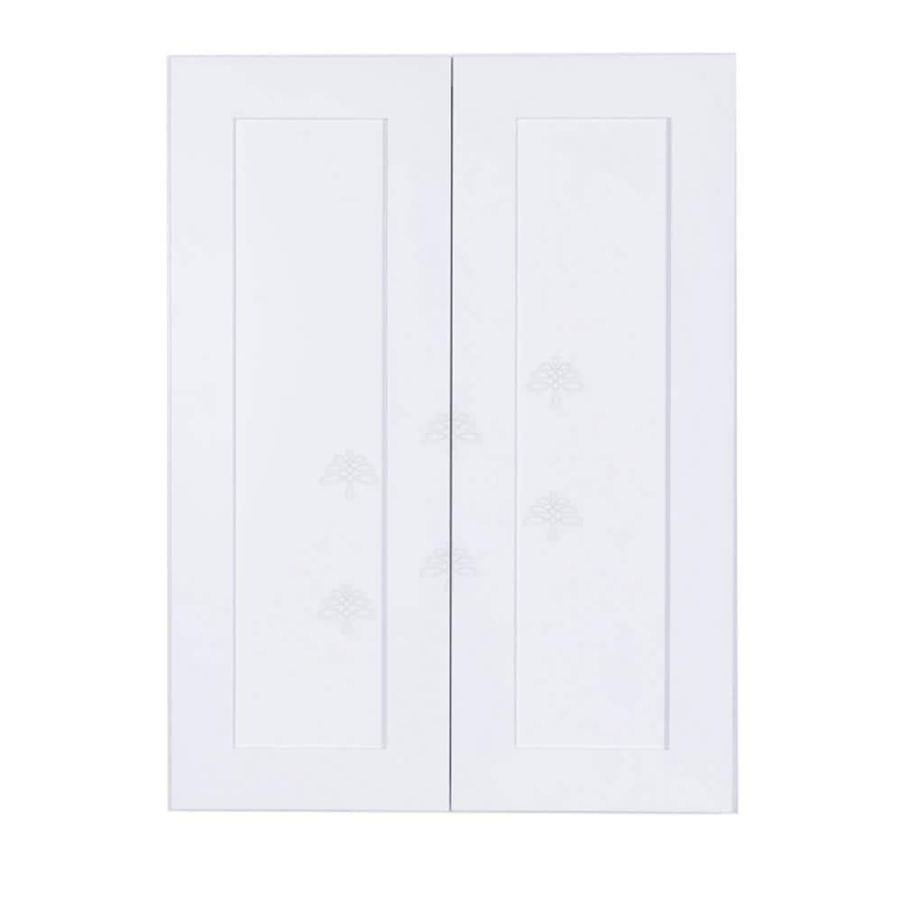 LIFEART CABINETRY Lancaster White Plywood Shaker Stock Assembled Wall Kitchen Cabinet 30 in. W x 30 in. H x 12 in. D