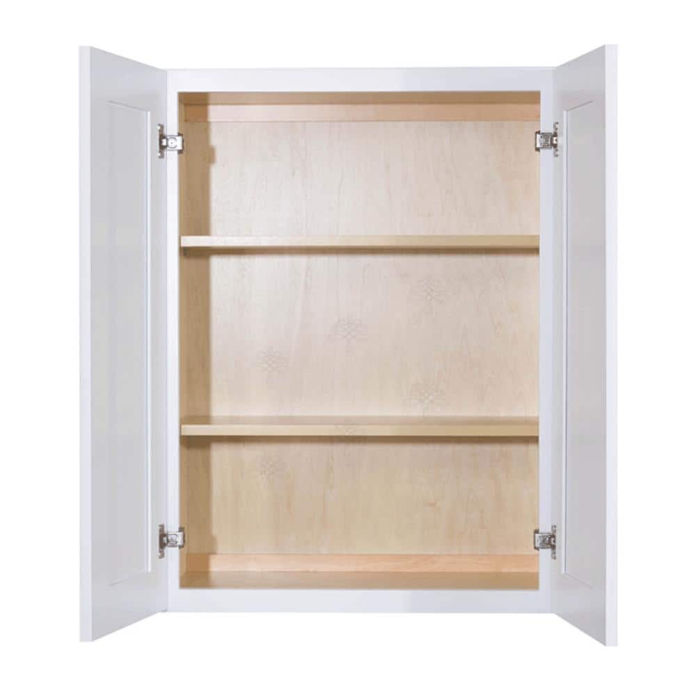 LIFEART CABINETRY Lancaster White Plywood Shaker Stock Assembled Wall Kitchen Cabinet 30 in. W x 30 in. H x 12 in. D