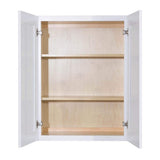 LIFEART CABINETRY Lancaster White Plywood Shaker Stock Assembled Wall Kitchen Cabinet 30 in. W x 30 in. H x 12 in. D