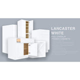 LIFEART CABINETRY Lancaster White Plywood Shaker Stock Assembled Wall Diagonal Corner Kitchen Cabinet 24 in. W x 36 in. H x 15 in. D