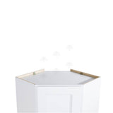 LIFEART CABINETRY Lancaster White Plywood Shaker Stock Assembled Wall Diagonal Corner Kitchen Cabinet 24 in. W x 36 in. H x 12 in. D