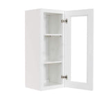 LIFEART CABINETRY Lancaster White Plywood Shaker Stock Assembled Wall Glass Door Kitchen Cabinet 18 in. W x30 in. H x 12 in. D