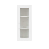 LIFEART CABINETRY Lancaster White Plywood Shaker Stock Assembled Wall Glass Door Kitchen Cabinet 18 in. W x 36 in. H x 12 in. D
