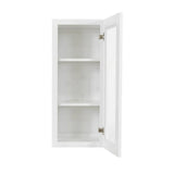 LIFEART CABINETRY Lancaster White Plywood Shaker Stock Assembled Wall Glass Door Kitchen Cabinet 18 in. W x 36 in. H x 12 in. D