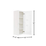LIFEART CABINETRY Lancaster White Plywood Shaker Stock Assembled Wall Glass Door Kitchen Cabinet 18 in. W x 42 in. H x 12 in. D
