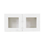 LIFEART CABINETRY Lancaster White Plywood Shaker Stock Assembled Wall Glass Door Kitchen Cabinet 24 in. W x 12 in. H x 12 in. D