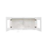 LIFEART CABINETRY Lancaster White Plywood Shaker Stock Assembled Wall Glass Door Kitchen Cabinet 24 in. W x 12 in. H x 12 in. D