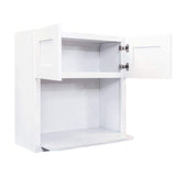 LIFEART CABINETRY Lancaster White Plywood Shaker Stock Assembled Wall Microwave Kitchen Cabinet 30 in. W x 36 in. H x 12 in. D