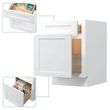 18 in. W x 21 in. D x 29.5 in. H in Shaker White Plywood Painted Ready to Assemble 2-Drawer File Base Cabinet