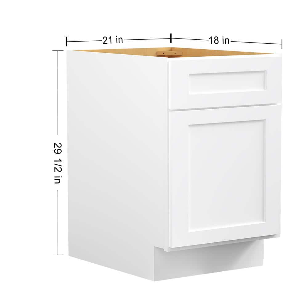 18 in. W x 21 in. D x 29.5 in. H in Shaker White Plywood Painted Ready to Assemble 2-Drawer File Base Cabinet