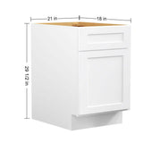 18 in. W x 21 in. D x 29.5 in. H in Shaker White Plywood Painted Ready to Assemble 2-Drawer File Base Cabinet