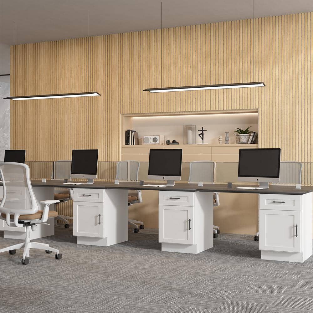 18 in. W x 21 in. D x 29.5 in. H in Shaker White Plywood Painted Ready to Assemble 2-Drawer File Base Cabinet
