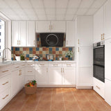 24 in W x 12 in D x 36 in H in Shaker White Plywood Ready to Assemble Kitchen Wall Cabinet with Doors and Shelves