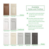 24 in W x 12 in D x 36 in H in Shaker White Plywood Ready to Assemble Kitchen Wall Cabinet with Doors and Shelves