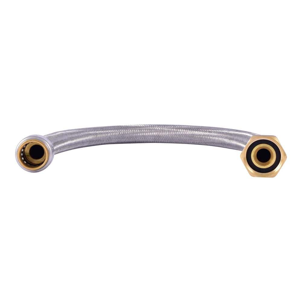 SharkBite 3/4 in. Push-to-Connect x 1 in. FIP x 24 in. Braided Stainless Steel Water Softener Connector (2-Pack)