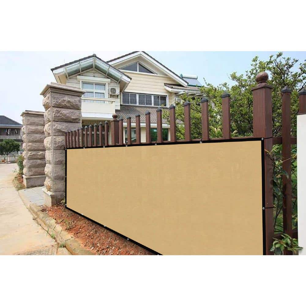 Shatex 4 x 50 ft. Privacy Fence Screen Heavy-Duty 90% Blockage Shade Cover Fencing Net for Wall Garden Gazebo Backyard Beige