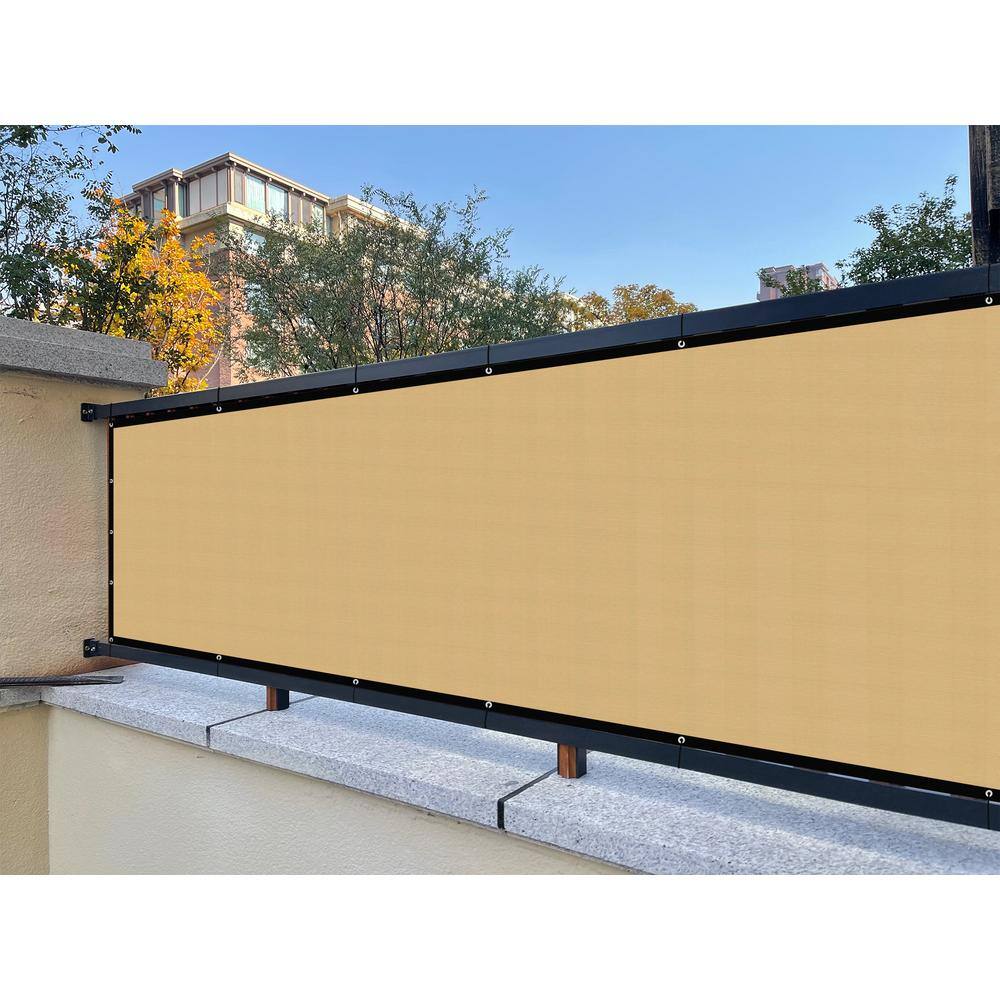 Shatex 4 x 50 ft. Privacy Fence Screen Heavy-Duty 90% Blockage Shade Cover Fencing Net for Wall Garden Gazebo Backyard Beige
