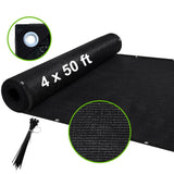 Shatex 4 x 50 ft. Privacy Fence Screen Heavy-Duty 90% Blockage Shade Cover Fencing Net for Wall Garden Gazebo Backyard Black