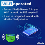 Shelly Dimmer 2, WiFi Smart Dimmer Switch, No Neutral Wire Required, Home Automation, Wireless Switch, Dimmable Lights