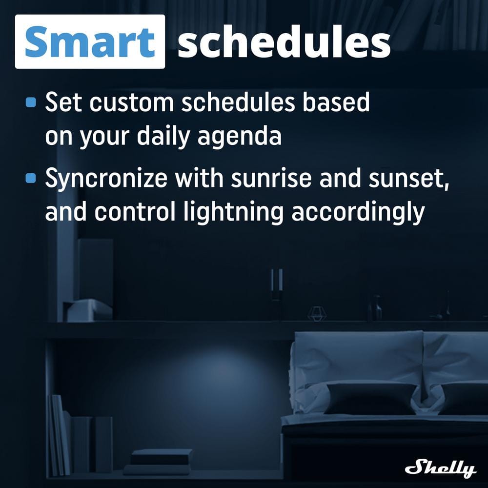 Shelly Dimmer 2, WiFi Smart Dimmer Switch, No Neutral Wire Required, Home Automation, Wireless Switch, Dimmable Lights