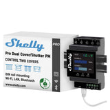 Shelly Pro Dual Cover/Shutter PM, LAN, Wi-Fi and Bluetooth, Professional DIN Rail Smart Controller With 2 Covers, 16A Each