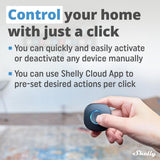Shelly Button 1 Black, Wi-Fi Action and Scenes Activation Button, Home Automation, Remotely Control and ON/OFF Devices