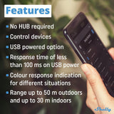 Shelly Button 1 Black, Wi-Fi Action and Scenes Activation Button, Home Automation, Remotely Control and ON/OFF Devices