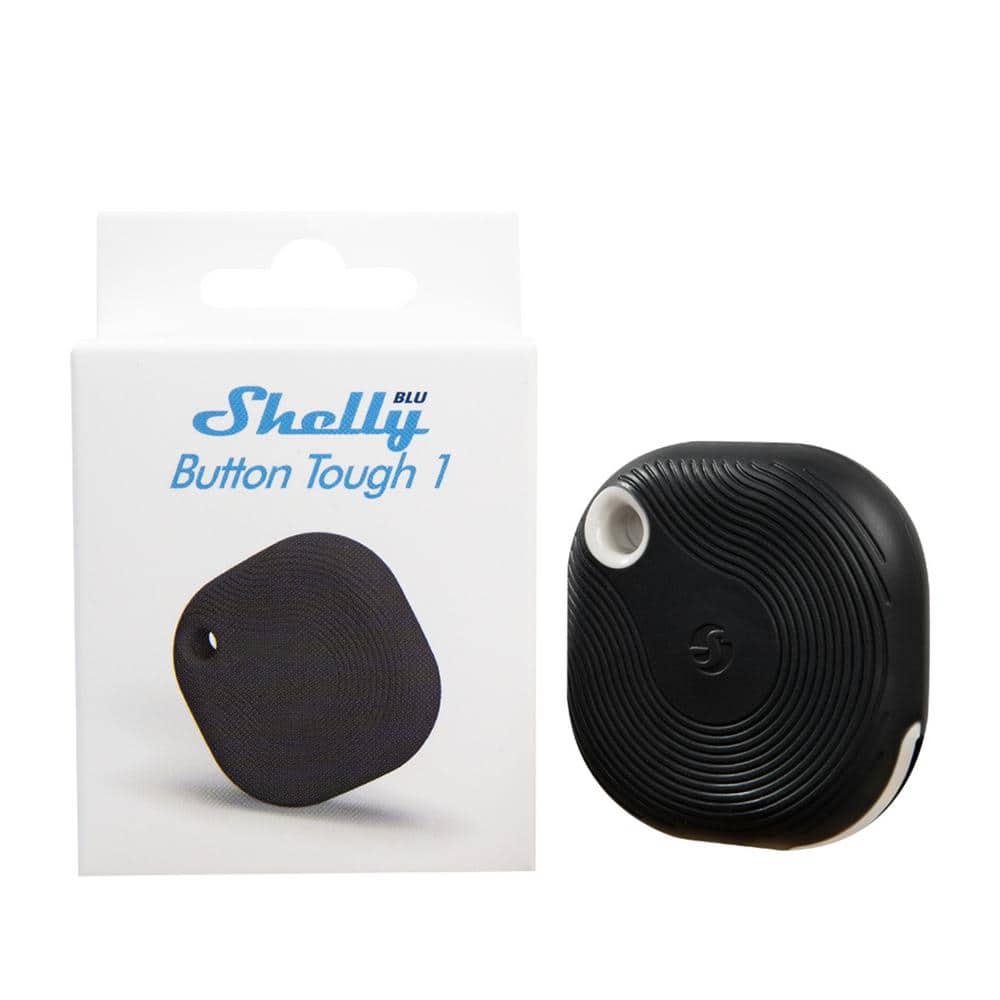 Shelly BLU Button Tough 1 (2 pack) Black, Remote Control Action and Scene Activation Button, Shock, Splash and dust-resilient